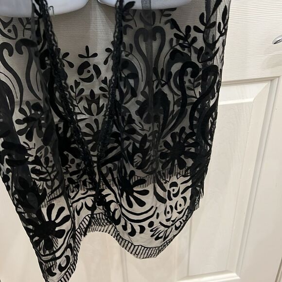 Blasphemy Black Sheer Lace Poolside Robe Kimono Sleeves Open Front Sheer Lace - Picture 5 of 10